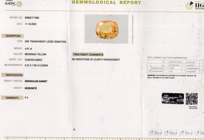 NATURAL HESSONITE (GOMED) 4.61 CARATS