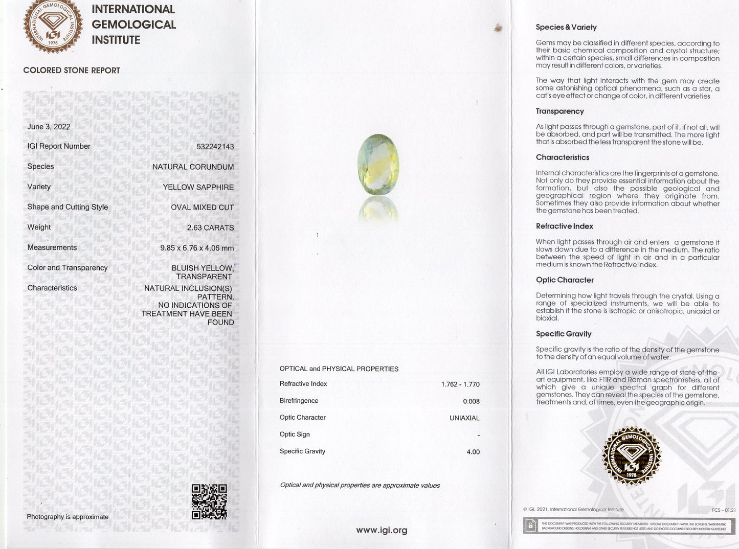 Natural Pitambari 2.63 Carats