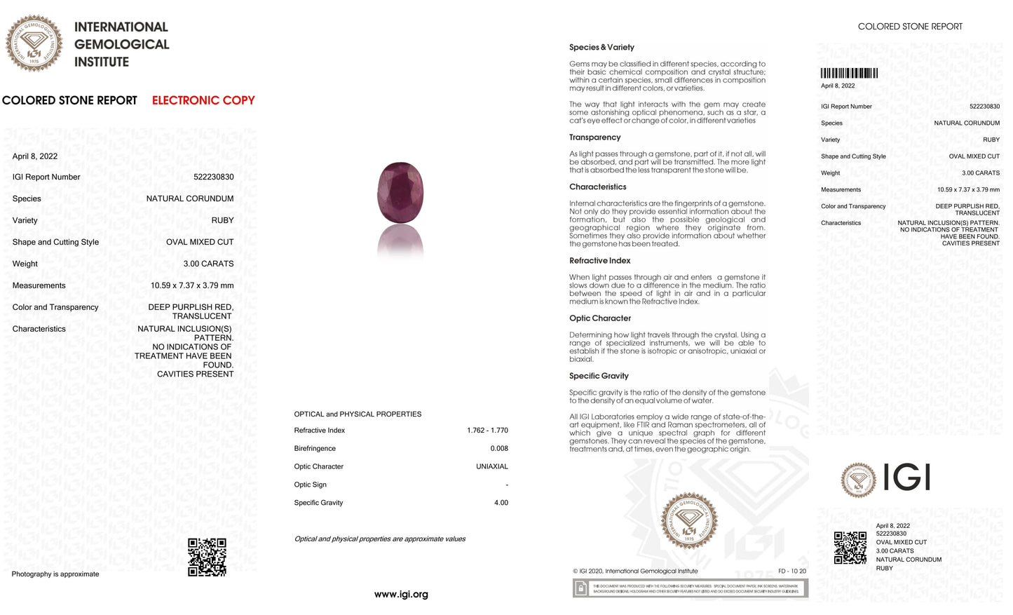 Natural Mozambique Ruby (Manik) 3.00 Carats