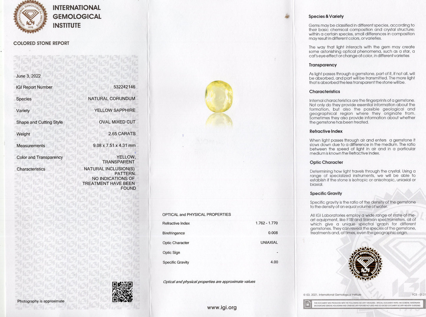 Natural Pitambari 2.65 Carats