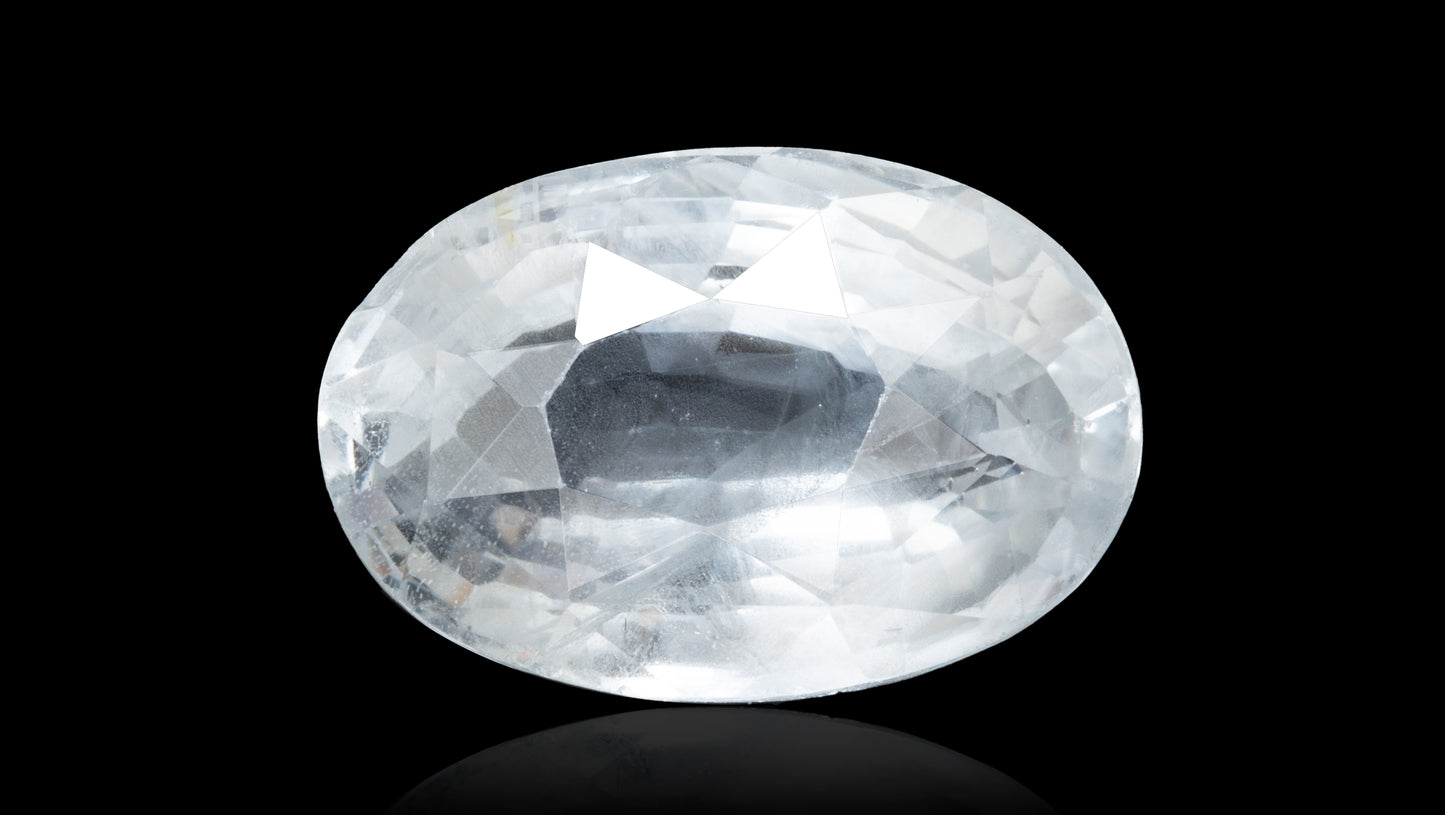 NATURAL WHITE SAPPHIRE 5.20  CARATS