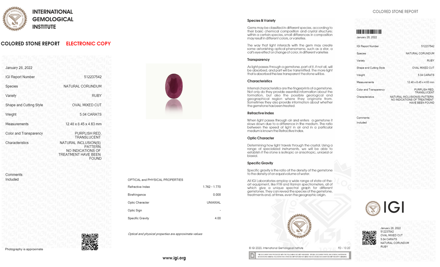 Natural African Ruby (Manik) 5.04 Carats