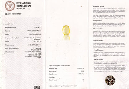 Natural Yellow Sapphire (Pukhraj) 2.87 Carats