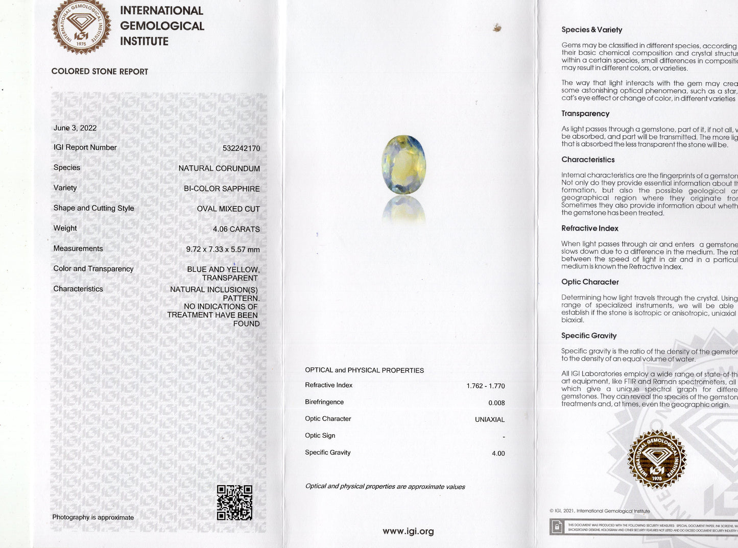 Natural Pitambari 4.06 Carats