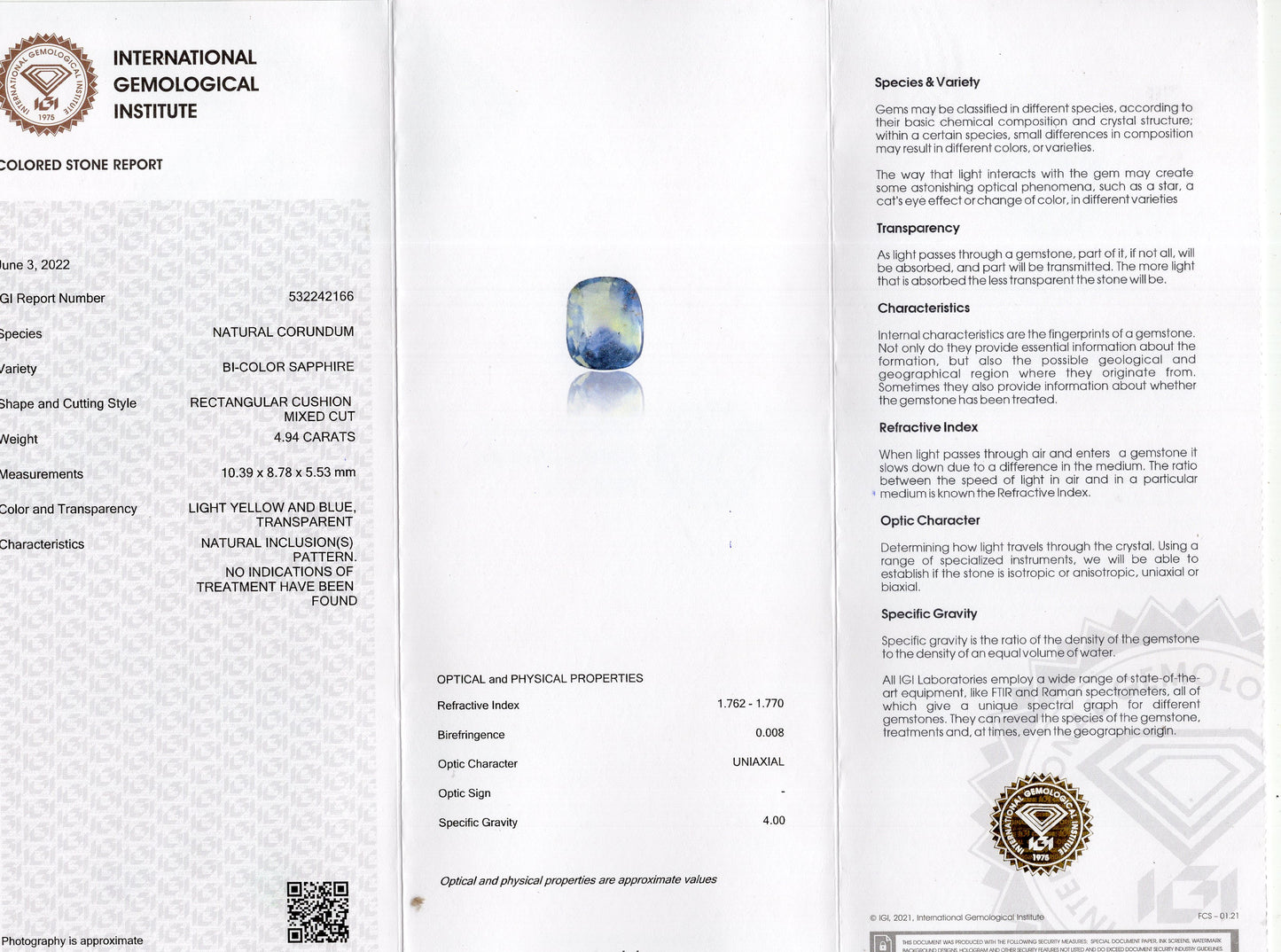 Natural Pitambari 4.94 Carats