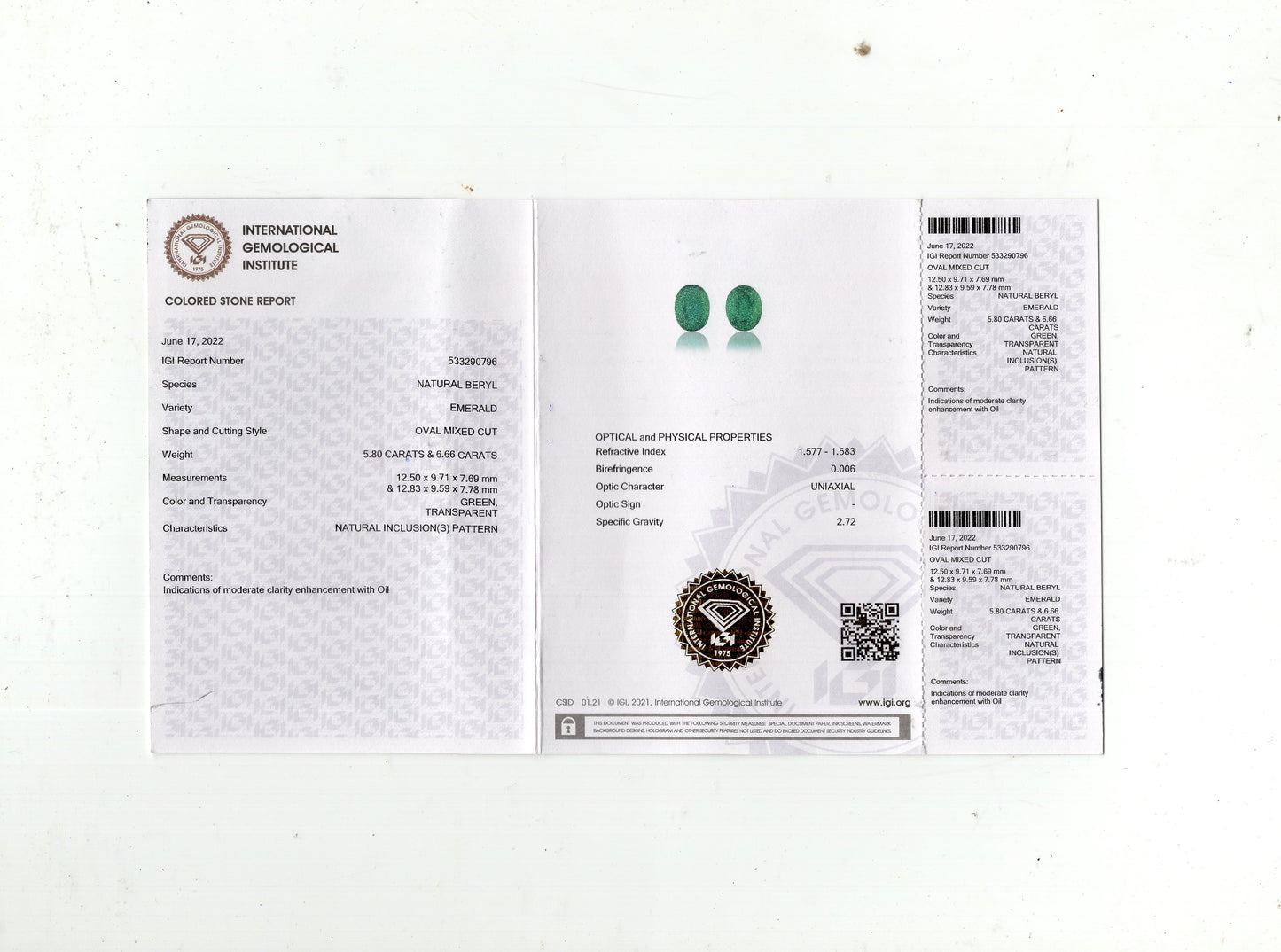 Natural Zambian Emerald (Panna) 12.50 Carats
