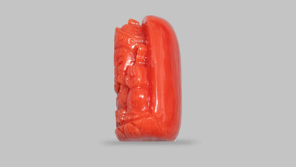 Japanese Ganesh Carving Red Coral(Moonga) 17.43 Carats