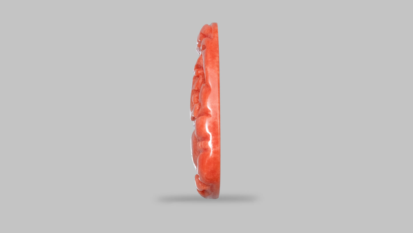 Japanese Ganesh Carving Red Coral(Moonga) 6.32 Carats