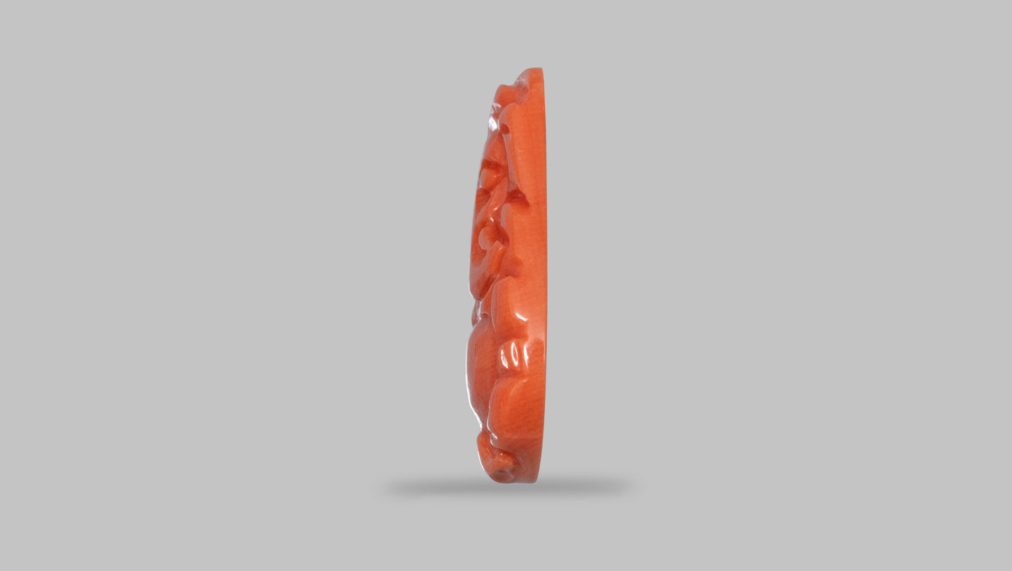 Japanese Ganesh Carving Red Coral(Moonga) 7.49 Carats