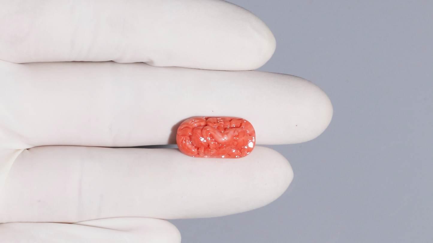 Japanese Ganesh Carving Red Coral (Moonga) 7.90 Carats