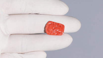 Japanese Ganesh Carving Red Coral(Moonga) 7.49 Carats